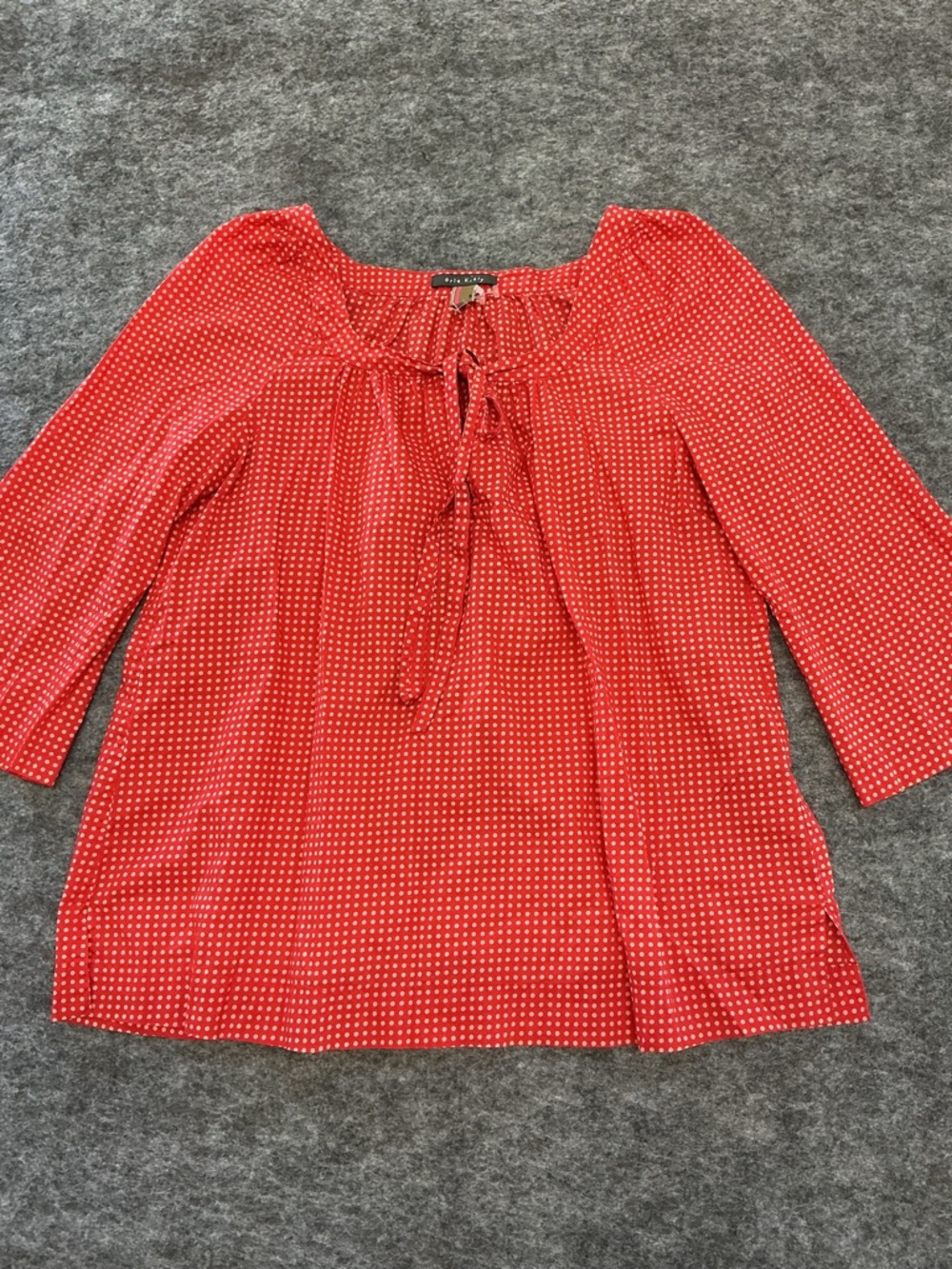 Orla Kiely Red Polka Dot Tie-Front Blouse Size 3